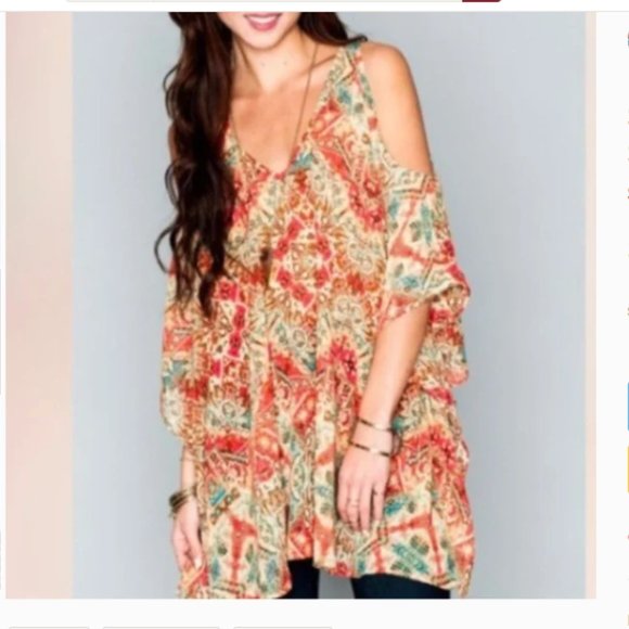 Show Me Your Mumu Peta-Boo Tunic in Santiago Sandstone - Picture 3 of 9